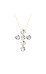 Load image into Gallery viewer, 1.5CTW Round Shaped Lab Grown Diamond (F/VS) Cross Pendant in 14K Gold
