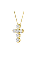 Load image into Gallery viewer, 1.5CTW Round Shaped Lab Grown Diamond (F/VS) Cross Pendant in 14K Gold
