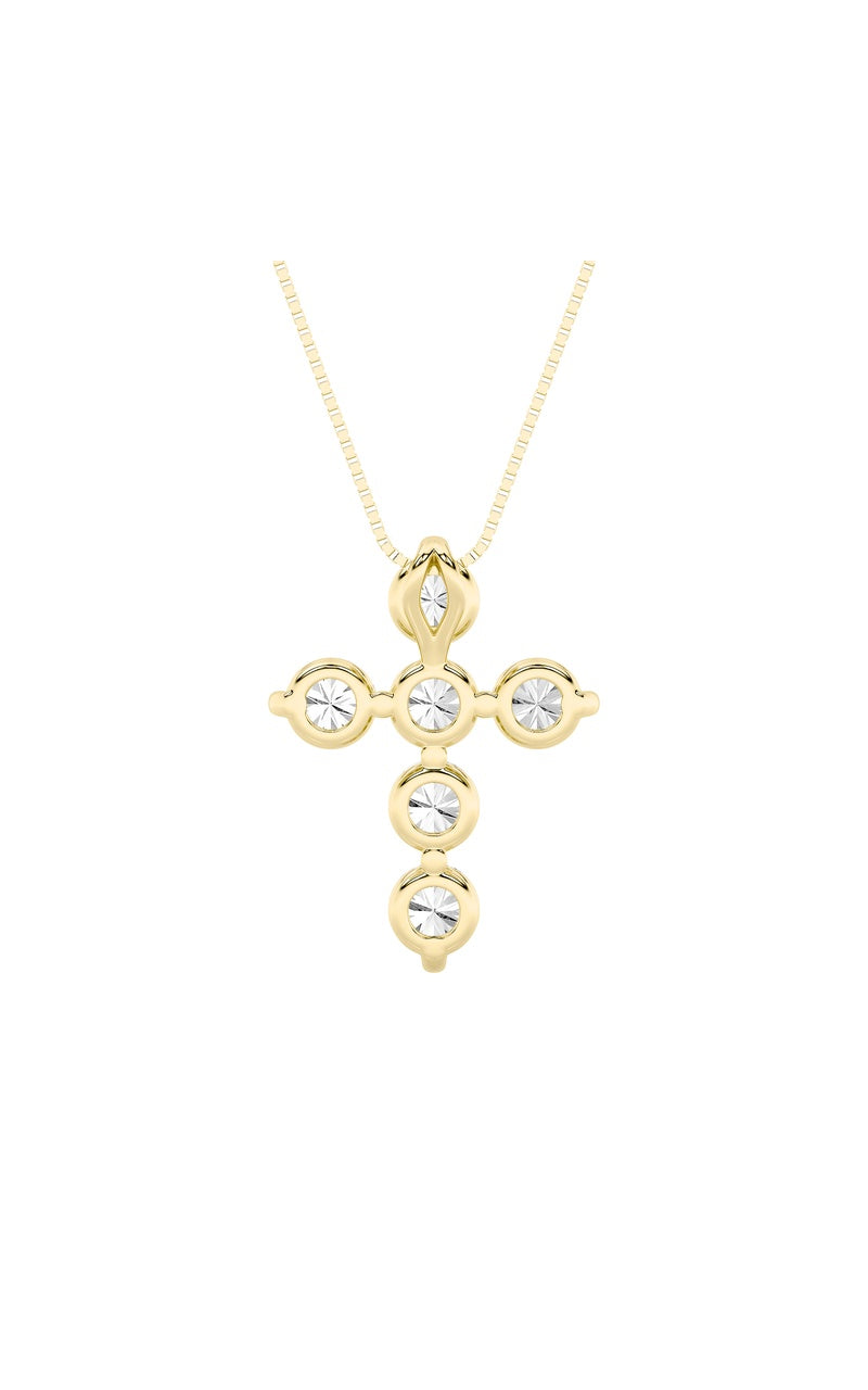 1.5CTW Round Shaped Lab Grown Diamond (F/VS) Cross Pendant in 14K Gold
