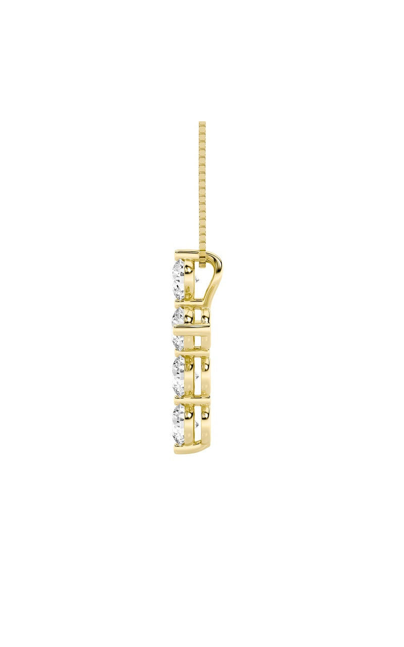1.5CTW Round Shaped Lab Grown Diamond (F/VS) Cross Pendant in 14K Gold