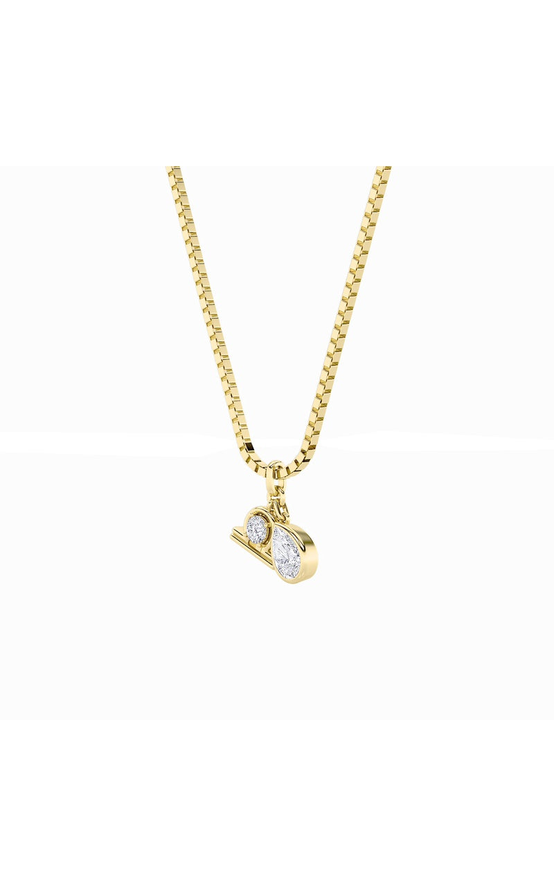 1CTW Pear Shaped Lab Grown Diamond (F/VS) Zodiac Pendant in 14K Gold