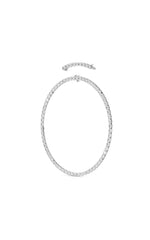 Load image into Gallery viewer, 30CTW Emerald Shaped Lab Grown Diamond (F/VS ) Bezel Set Necklace in 14K Gold
