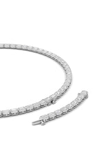 Load image into Gallery viewer, 30CTW Emerald Shaped Lab Grown Diamond (F/VS ) Bezel Set Necklace in 14K Gold
