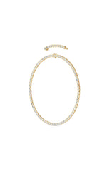 Load image into Gallery viewer, 30CTW Emerald Shaped Lab Grown Diamond (F/VS ) Bezel Set Necklace in 14K Gold
