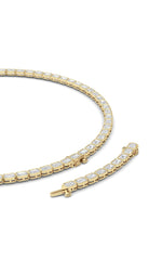 Load image into Gallery viewer, 30CTW Emerald Shaped Lab Grown Diamond (F/VS ) Bezel Set Necklace in 14K Gold
