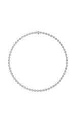 Load image into Gallery viewer, 22.25CTW Oval Shaped Lab Grown Diamond (F/VS) East West Bezel Set Necklace in 14K Gold

