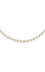 Load image into Gallery viewer, 30CTW Oval Lab Grown Diamond (F/VS ) Bezel Set Necklace in 14K Gold
