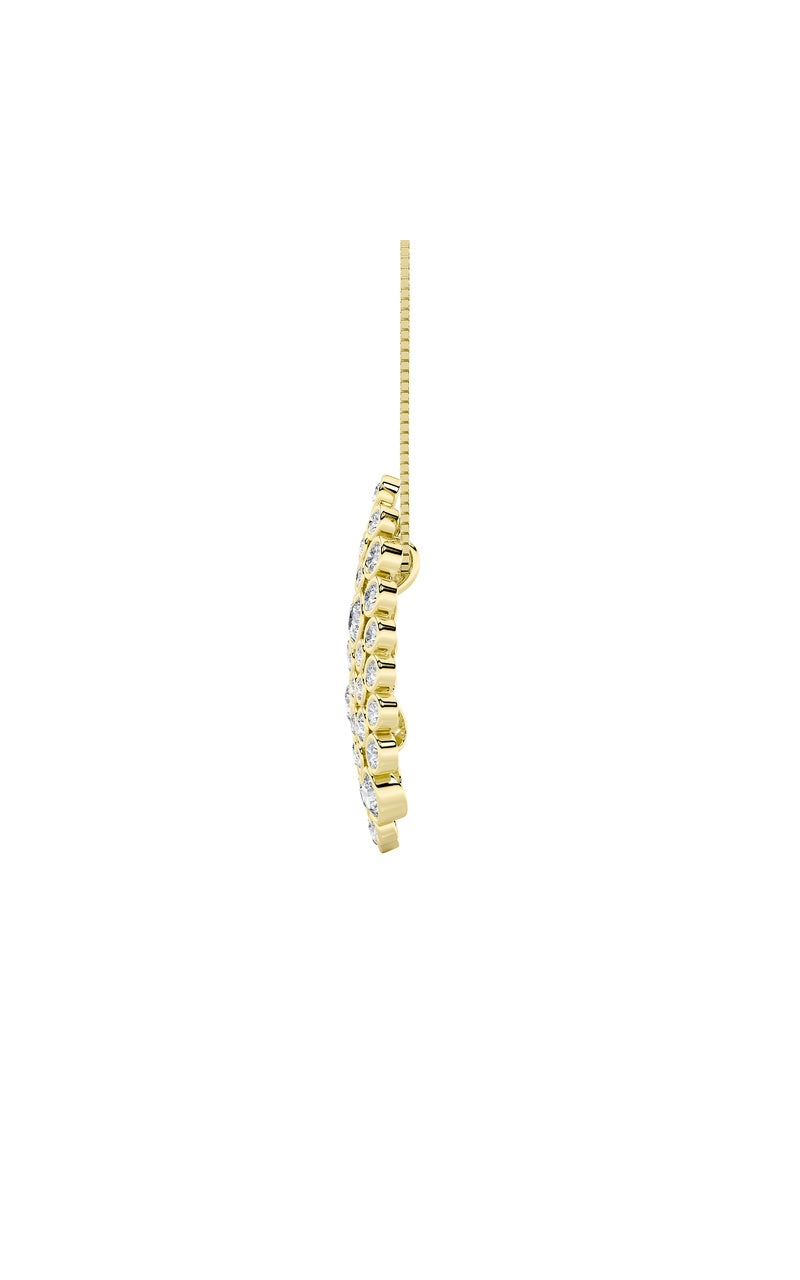 2.5CTW Round Shaped Lab Grown Diamond (F/VS) Bezel set Bubble Pendant in 14K Gold