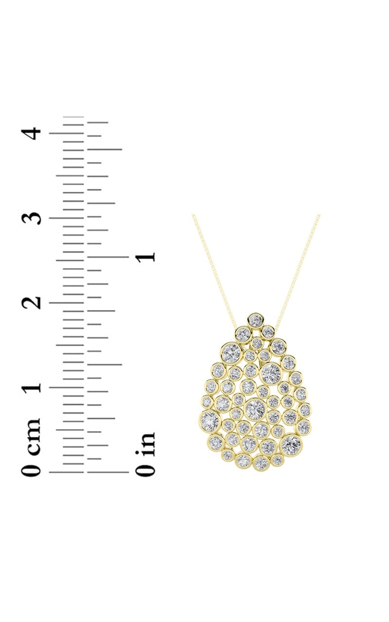 2.5CTW Round Shaped Lab Grown Diamond (F/VS) Bezel set Bubble Pendant in 14K Gold