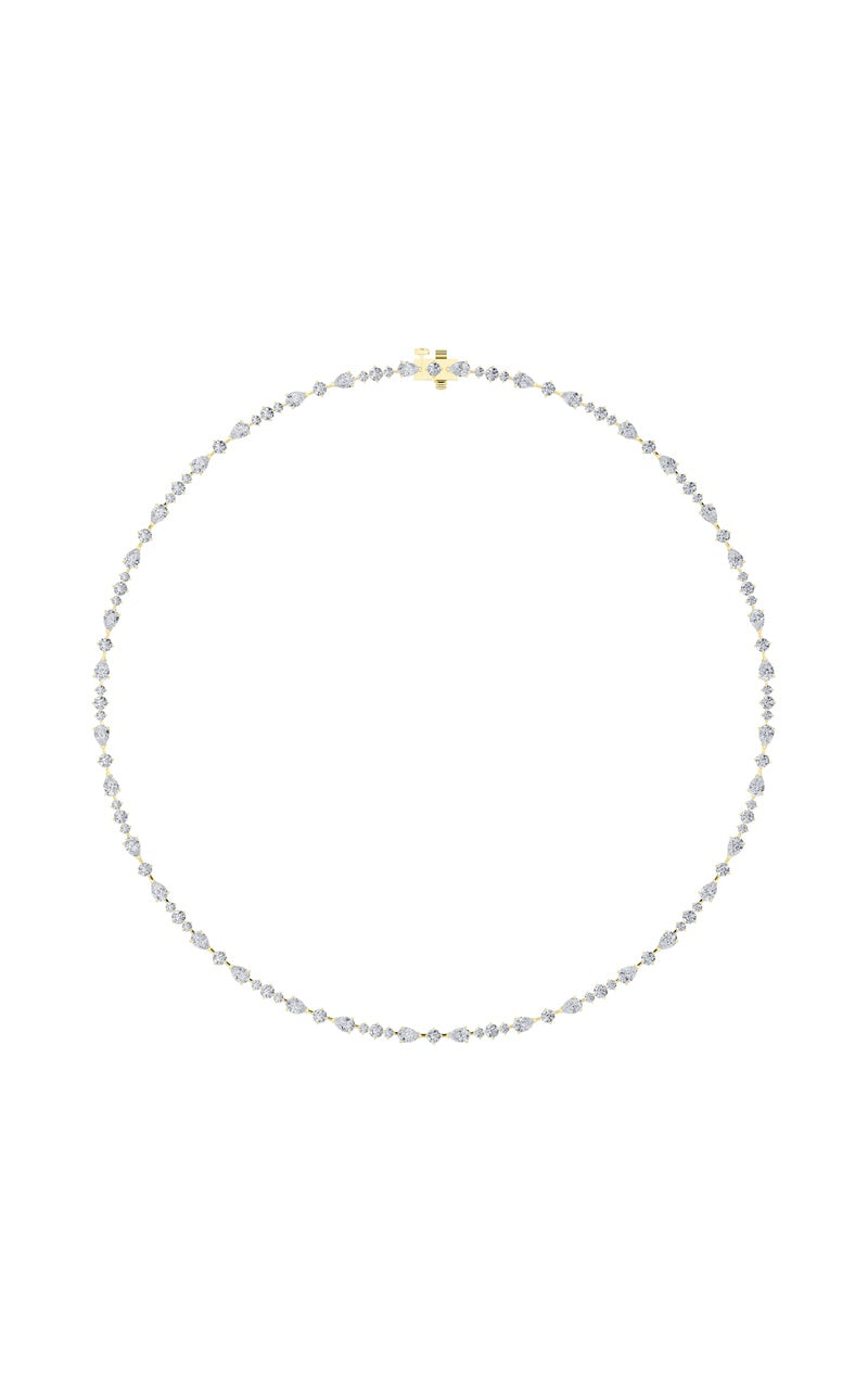 12CTW Pear Shaped Lab Grown Diamond (F/VS) Fashion Necklace in 14K Gold