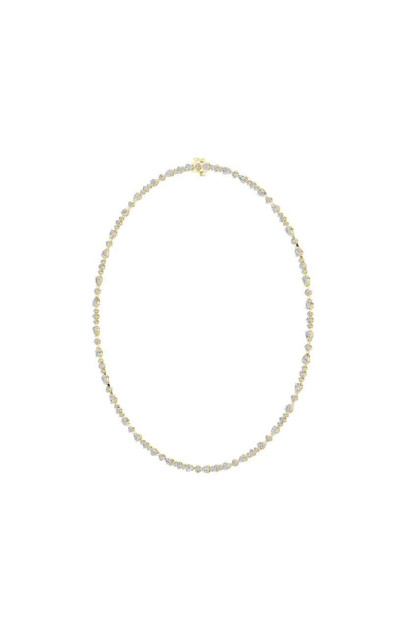 12CTW Pear Shaped Lab Grown Diamond (F/VS) Fashion Necklace in 14K Gold