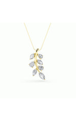 Load image into Gallery viewer, 1.5CTW Marquise Shaped Lab Grown Diamond (F/VS) Leaf Motif Fashion Pendant in 14K Gold
