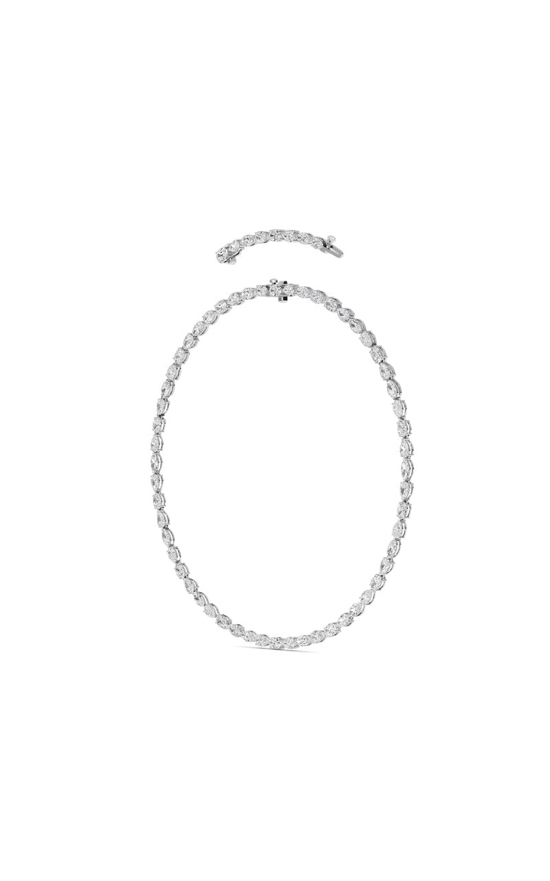 25CTW Mix Shaped Lab Grown Diamond (F/VS ) Tennis Necklace in 14K Gold