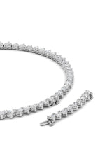 Load image into Gallery viewer, 65CTW Heart Shaped Lab Grown Diamond (F/VS ) Tennis Necklace in 14K Gold
