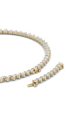 Load image into Gallery viewer, 65CTW Heart Shaped Lab Grown Diamond (F/VS ) Tennis Necklace in 14K Gold
