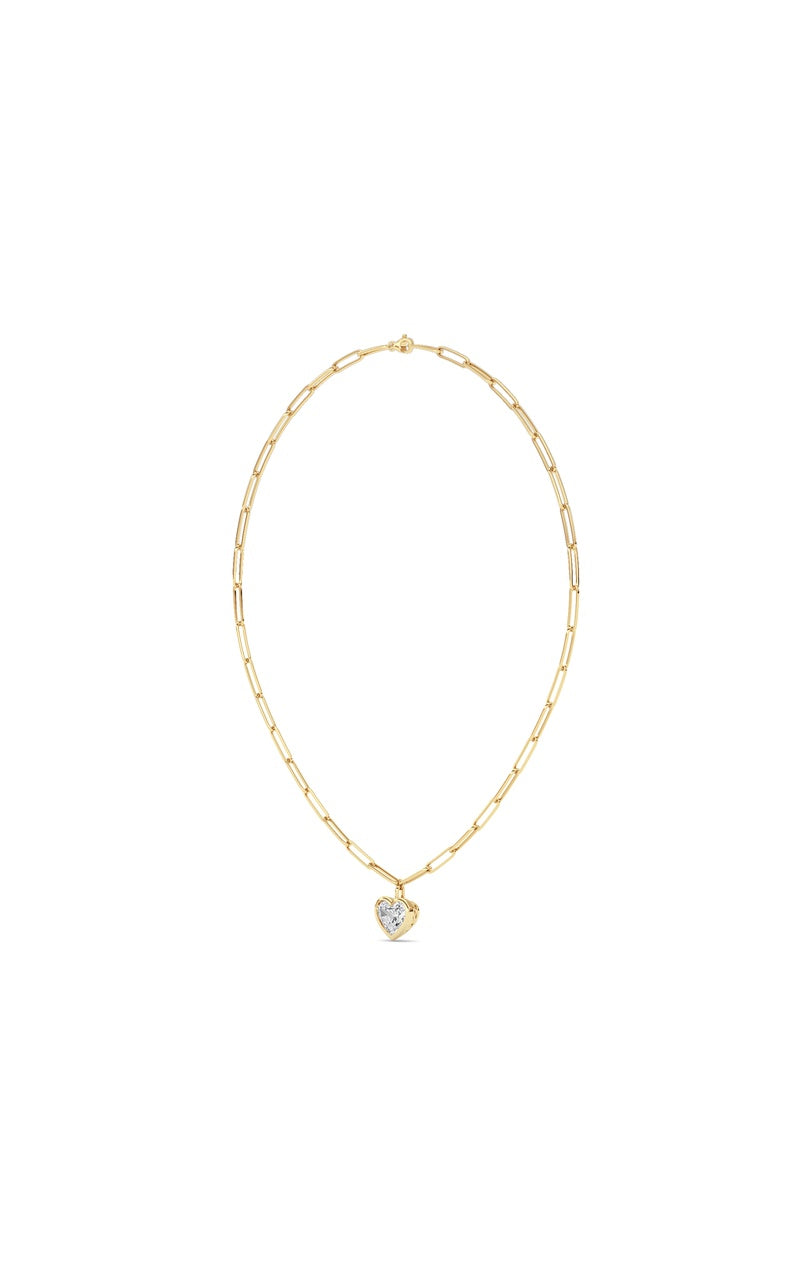 4CTW Heart Shape Lab Grown Diamond (F/VS ) Necklace in 14K Gold