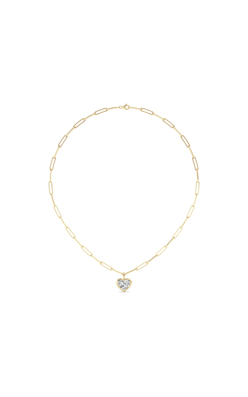 4CTW Heart Shape Lab Grown Diamond (F/VS ) Necklace in 14K Gold