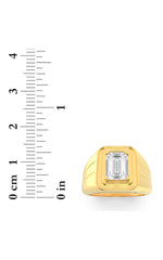 Load image into Gallery viewer, 2CTW Emerald Shaped Lab Grown Diamond (F/VS) Mens Ring in 14K White Gold
