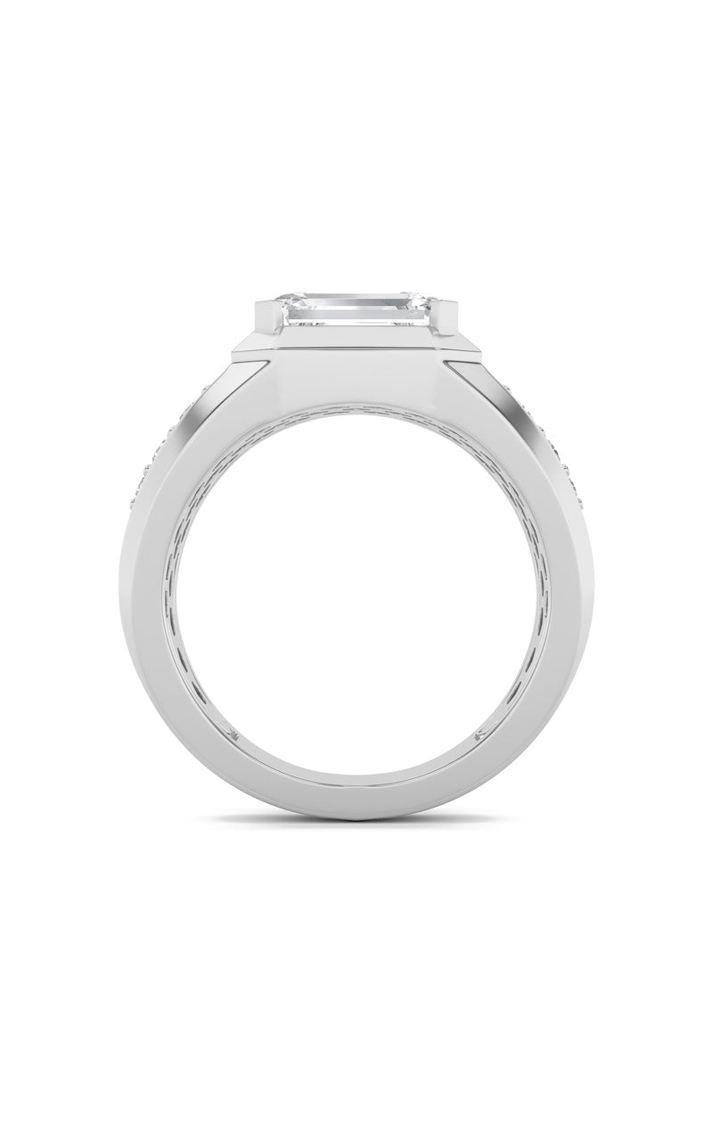 3.25CTW Emerald Shaped Lab Grown Diamond (F/VS) Ring in 14K Gold