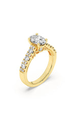 Load image into Gallery viewer, 2CTW Oval Shaped Lab Grown Diamond (F/VS) Accented Milgrain Engagement Ring in 14K Gold
