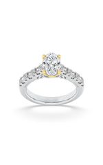 Load image into Gallery viewer, 2CTW Oval Shaped Lab Grown Diamond (F/VS) Accented Milgrain Engagement Ring in 14K Gold
