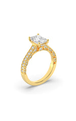 Load image into Gallery viewer, 2.5CTW Elongated Cushion Shaped Lab Grown Diamond (G/VS) Accented Engagement Ring in 14K Gold
