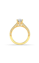 Load image into Gallery viewer, 2.5CTW Elongated Cushion Shaped Lab Grown Diamond (G/VS) Accented Engagement Ring in 14K Gold
