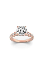 Load image into Gallery viewer, 2CTW Round Shaped Lab Grown Diamond (F/VS) Accented Engagement Ring in 14K Gold
