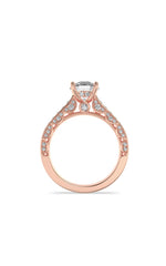 Load image into Gallery viewer, 2CTW Round Shaped Lab Grown Diamond (F/VS) Accented Engagement Ring in 14K Gold
