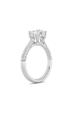 Load image into Gallery viewer, 3CTW Round Shaped Lab Grown Diamond (F/VS) Triple Row Accented Engagement Ring in 14K Gold
