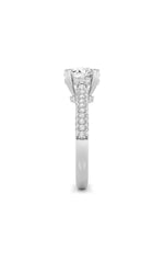 Load image into Gallery viewer, 3CTW Round Shaped Lab Grown Diamond (F/VS) Triple Row Accented Engagement Ring in 14K Gold
