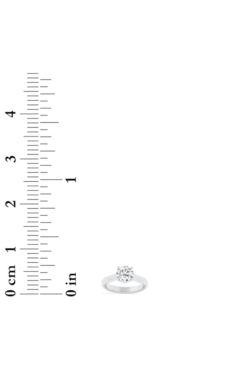1CTW Round Shaped Lab Grown Diamond (F/VS) Plain Cathedral Trellis Shank Solitaire Engagement Ring in 14K Gold