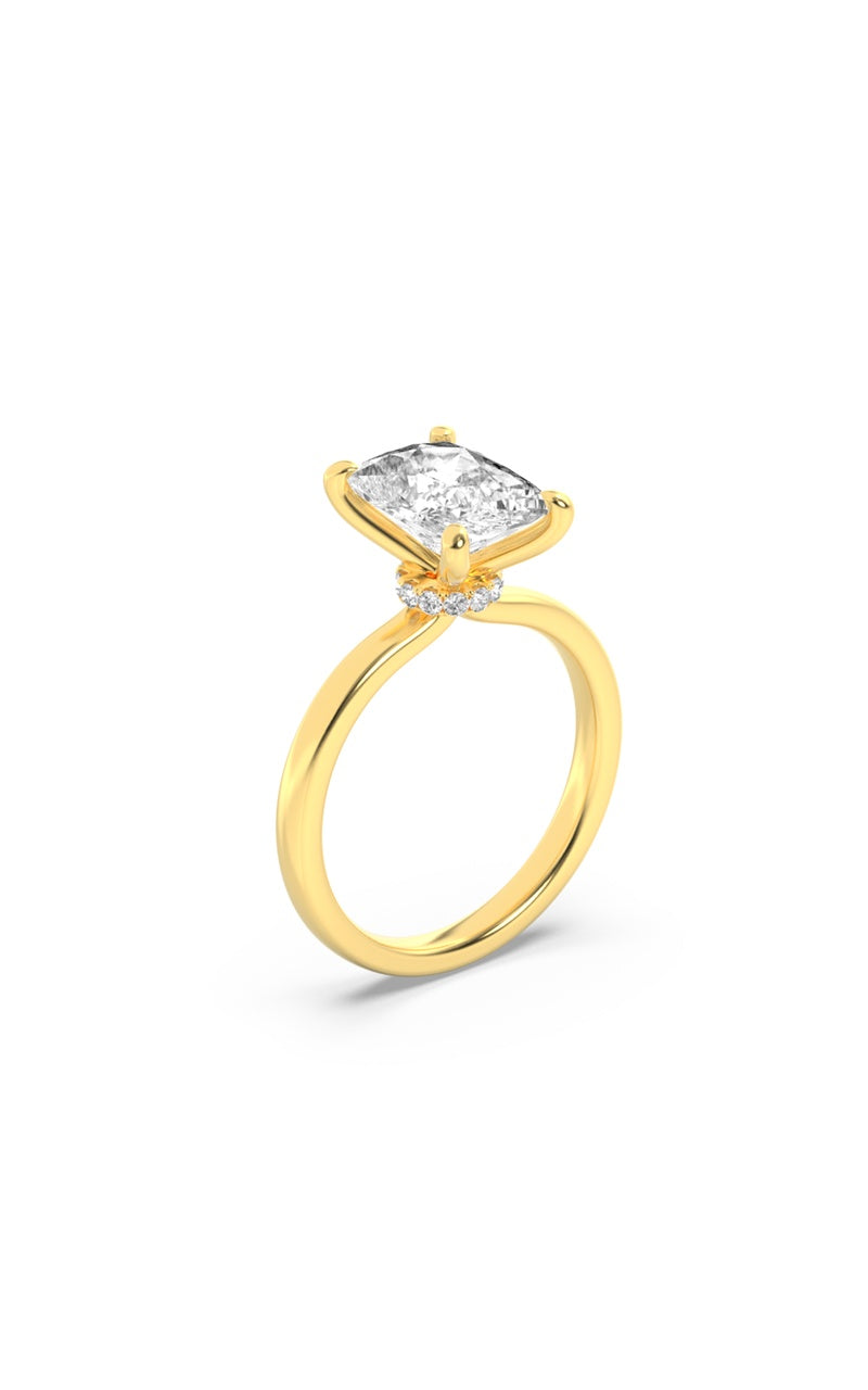 1.5CTW Elongated Cushion Shaped Lab Grown Diamond (F/VS) Ring in 14K White Gold