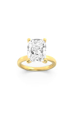 Load image into Gallery viewer, 2CTW Elongated Cushion Shaped Lab Grown Diamond (F/VS) Hidden Halo Plain Shank Engagement Ring in 14K Gold
