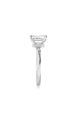 Load image into Gallery viewer, 3CTW Emerald Shaped Lab Grown Diamond (F/VS) Hidden Halo Plain Shank Engagement Ring in 14K Gold
