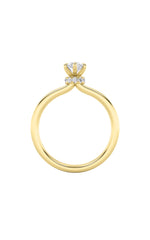 Load image into Gallery viewer, 1CTW Marquise Shaped Lab Grown Diamond (F/VS) Hidden Halo Plain Shank Engagement Ring in 14K Gold
