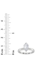 Load image into Gallery viewer, 2CTW Marquise Shaped Lab Grown Diamond (F/VS) Hidden Halo Plain Shank Engagement Ring in 14K Gold
