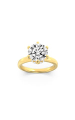 Load image into Gallery viewer, 1CTW Round Shaped Lab Grown Diamond (F/VS) Hidden Halo Plain Shank Engagement Ring in 14K Gold
