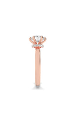 Load image into Gallery viewer, 1CTW Round Shaped Lab Grown Diamond (F/VS) Hidden Halo Plain Shank Engagement Ring in 14K Gold

