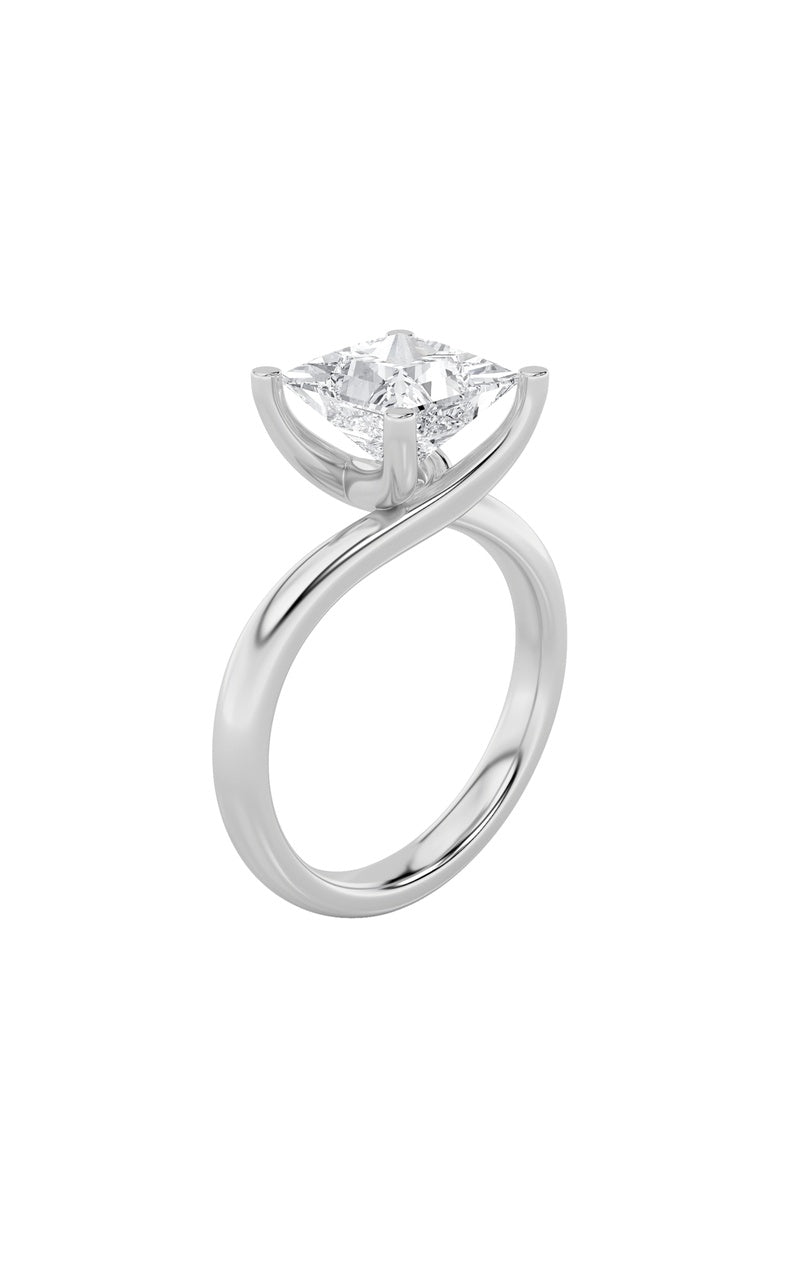 Vs) bypass shank engagement ring in 14k gold