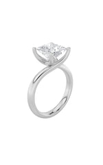 Load image into Gallery viewer, 1CTW Princess Shaped Lab Grown Diamond (F/VS) Bypass Shank Engagement Ring in 14K Gold
