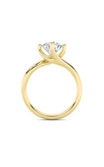 Load image into Gallery viewer, 2CTW Round Shaped Lab Grown Diamond (F/VS) Bypass Shank Engagement Ring in 14K Gold
