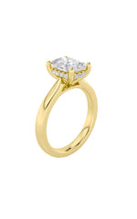 Load image into Gallery viewer, 1CTW Elongated Cushion Shaped Lab Grown Diamond (F/VS) Hidden Halo Cathedral Shank Engagement Ring in 14K Gold
