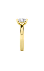 Load image into Gallery viewer, 1CTW Elongated Cushion Shaped Lab Grown Diamond (F/VS) Hidden Halo Cathedral Shank Engagement Ring in 14K Gold
