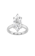 Load image into Gallery viewer, 1CTW Marquise Shaped Lab Grown Diamond (F/VS) Hidden Halo Cathedral Shank Engagement Ring in 14K Gold
