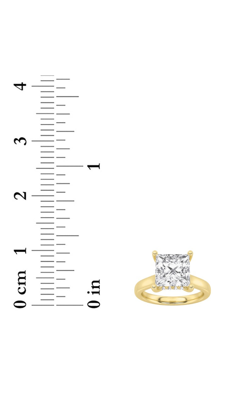 2CTW Princess Shaped Lab Grown Diamond (F/VS) Ring in 14K White Gold