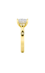 Load image into Gallery viewer, 3CTW Princess Shaped Lab Grown Diamond (F/VS) Hidden Halo Cathedral Shank Engagement Ring in 14K Gold
