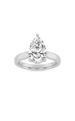 Load image into Gallery viewer, 1CTW Pear Shaped Lab Grown Diamond (F/VS) Hidden Halo Cathedral Shank Engagement Ring in 14K Gold
