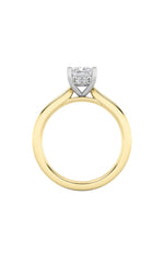 Load image into Gallery viewer, 3CTW Radiant Shaped Lab Grown Diamond (F/VVS) Hidden Halo Cathedral Shank Engagement Ring in 14K Gold
