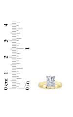 Load image into Gallery viewer, 3CTW Radiant Shaped Lab Grown Diamond (F/VVS) Hidden Halo Cathedral Shank Engagement Ring in 14K Gold
